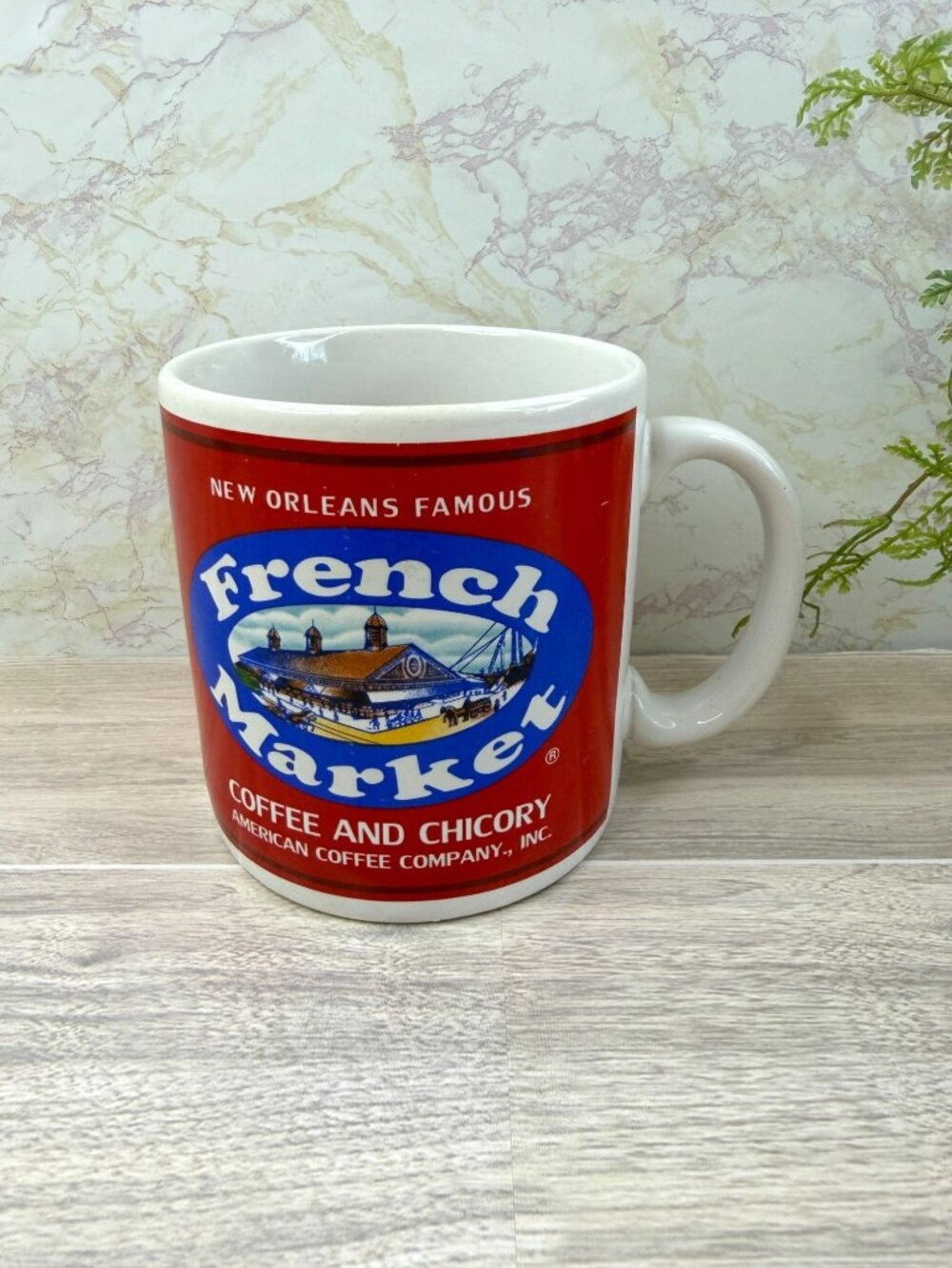 Vintage French Market Coffee Chicory Mug New Orleans American Coffee Co 14 oz